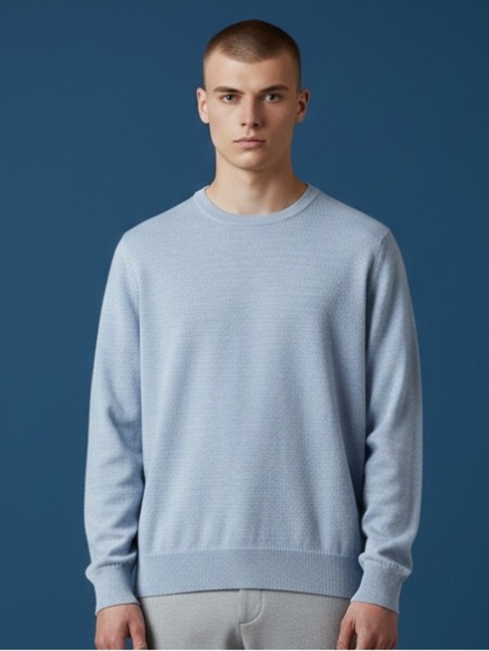 Men's Light Blue Crewneck Sweater